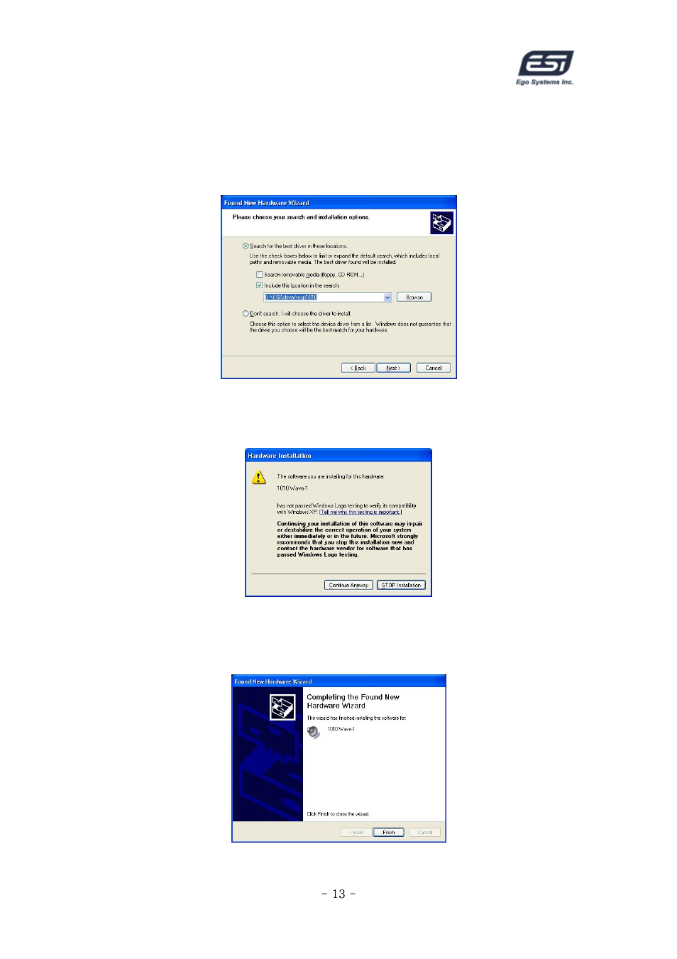 ESI ESP1010 User Manual | Page 13 / 30