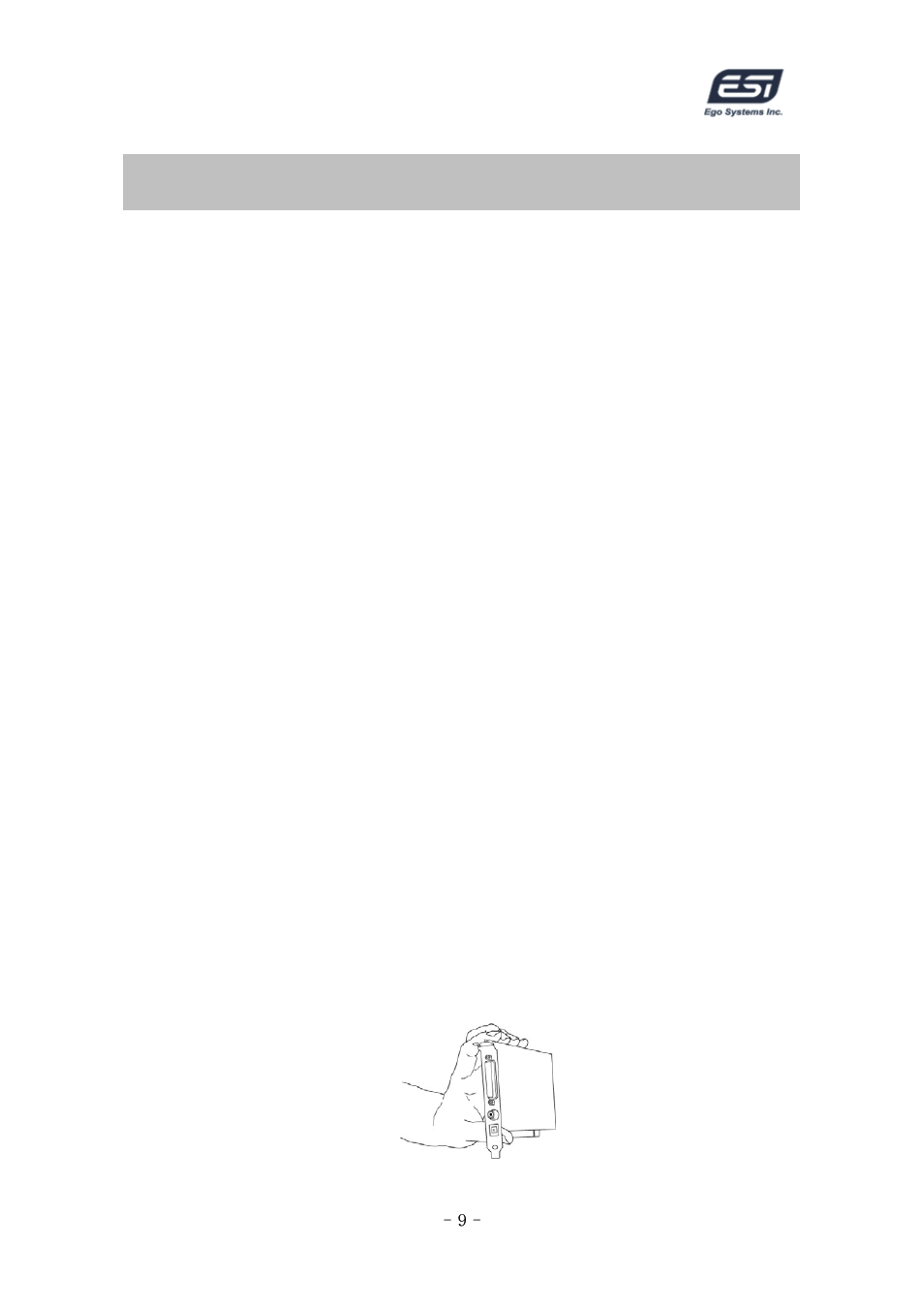 Hardware installation, Preparation for hardware installation | ESI ESP1010 User Manual | Page 9 / 30