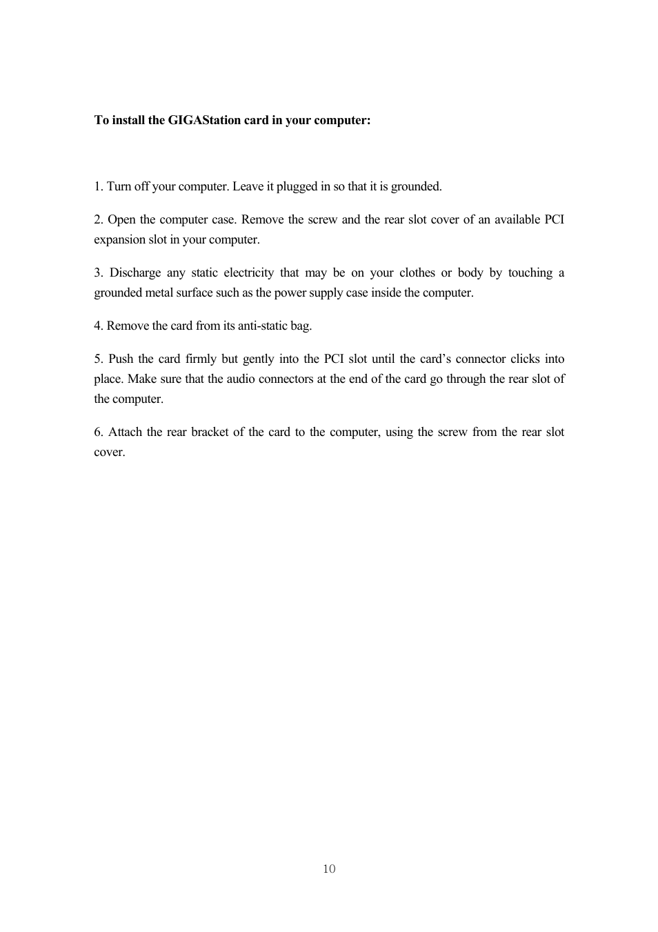 ESI GigaStation User Manual | Page 11 / 37