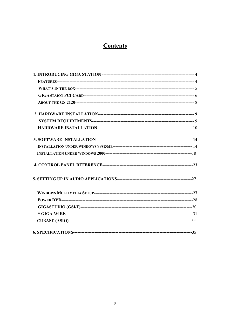ESI GigaStation User Manual | Page 3 / 37
