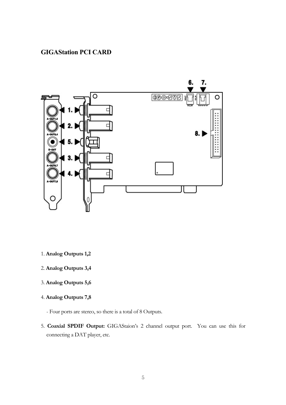 ESI GigaStation User Manual | Page 6 / 37