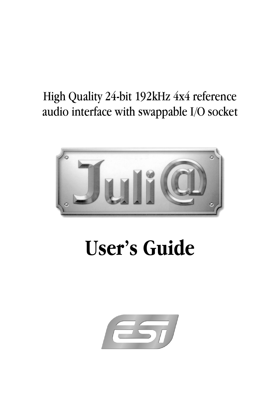 ESI Juli@ User Manual | 28 pages