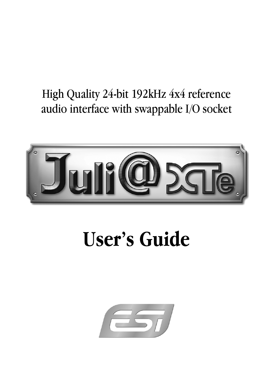 ESI Juli@ XTe User Manual | 28 pages