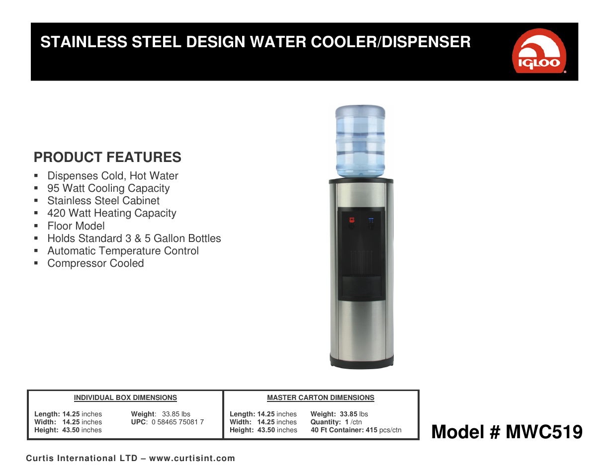 Curtis MWC519 User Manual | 1 page