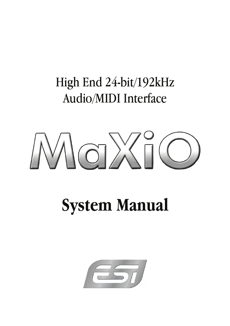 ESI MaXiO 032 User Manual | 53 pages