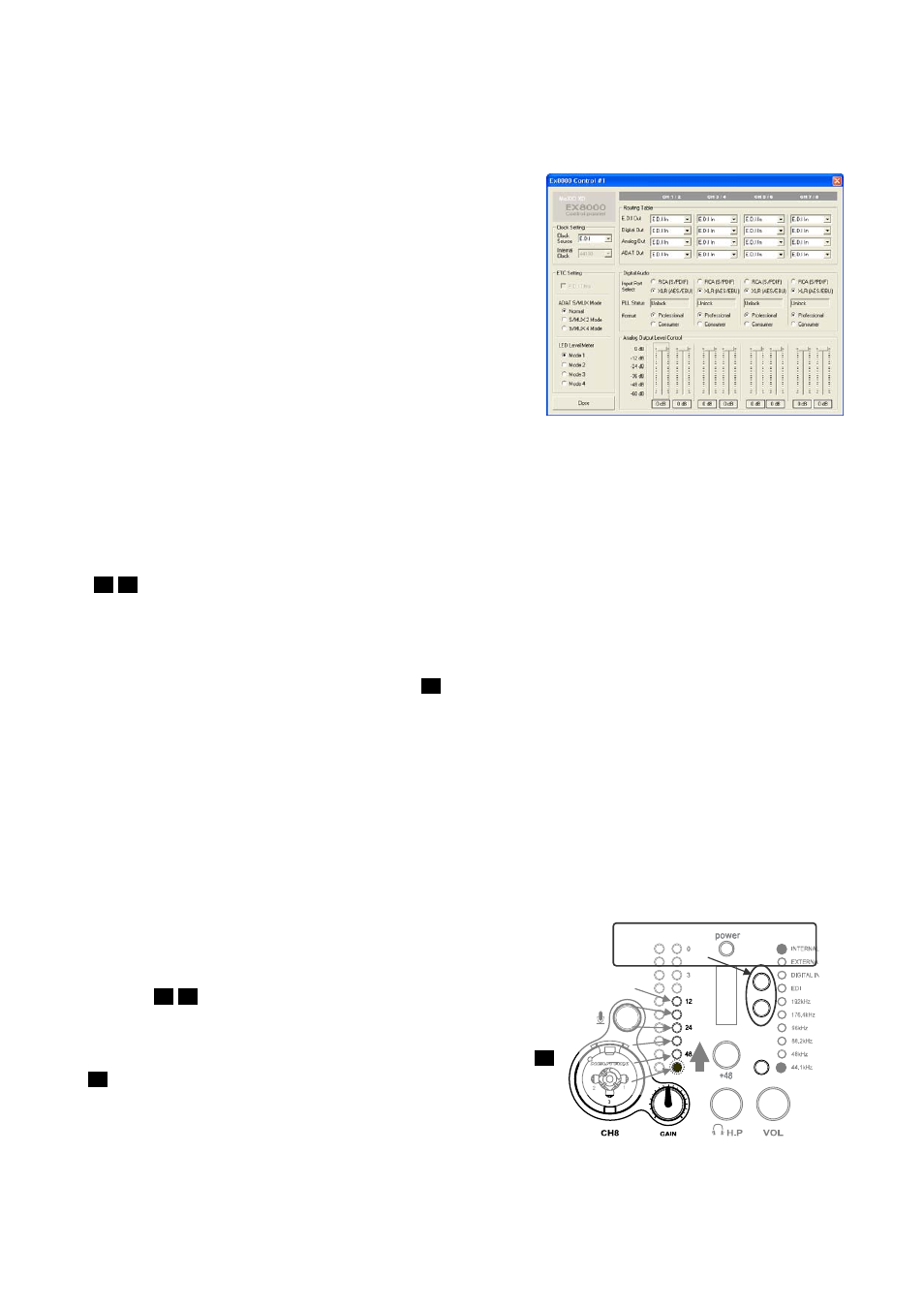 Usage of ex8000, 1 control modes, 1 e.d.i control mode | 2 standalone mode, 3 reset internal configuration, 2 audio routing, 1 audio routing mode selection | ESI EX8000 User Manual | Page 7 / 15