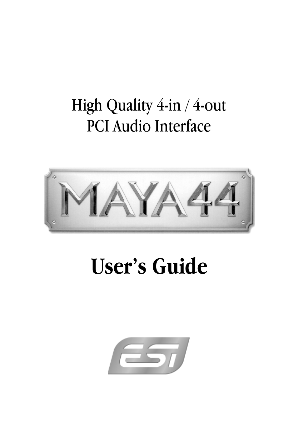 ESI MAYA44 User Manual | 35 pages