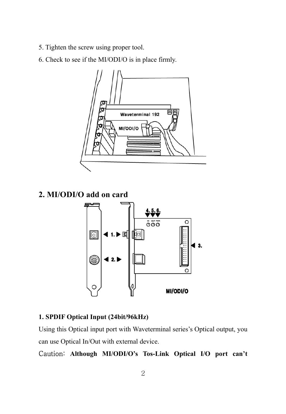 ESI MI/ODI/O User Manual | Page 2 / 4