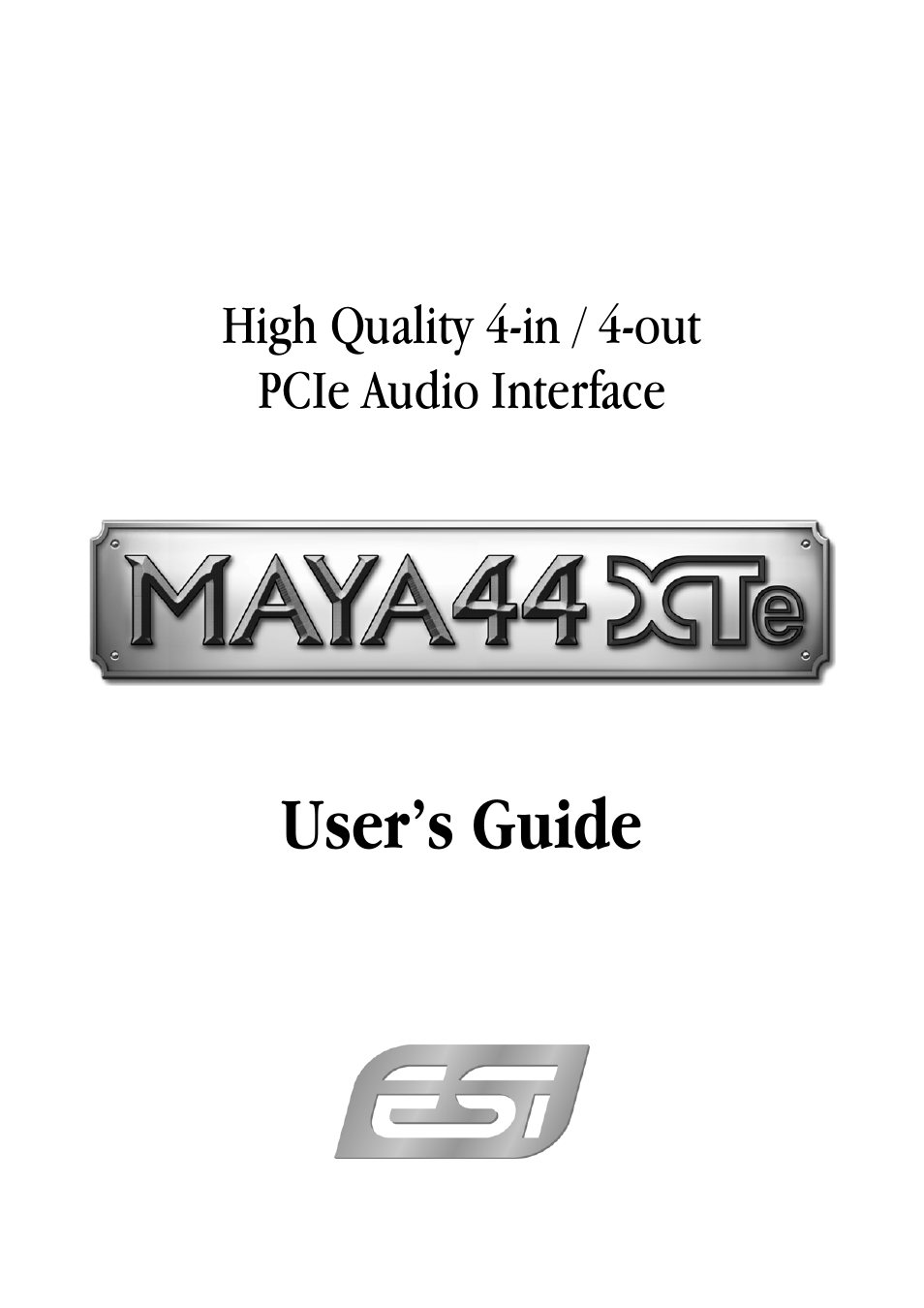 ESI MAYA44 XTe User Manual | 20 pages