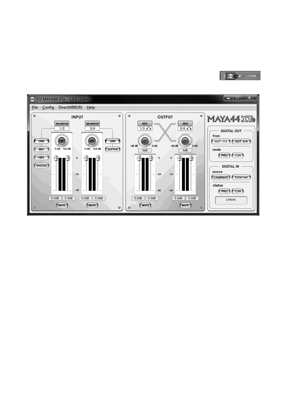 Maya44 xte control panel | ESI MAYA44 XTe User Manual | Page 13 / 20