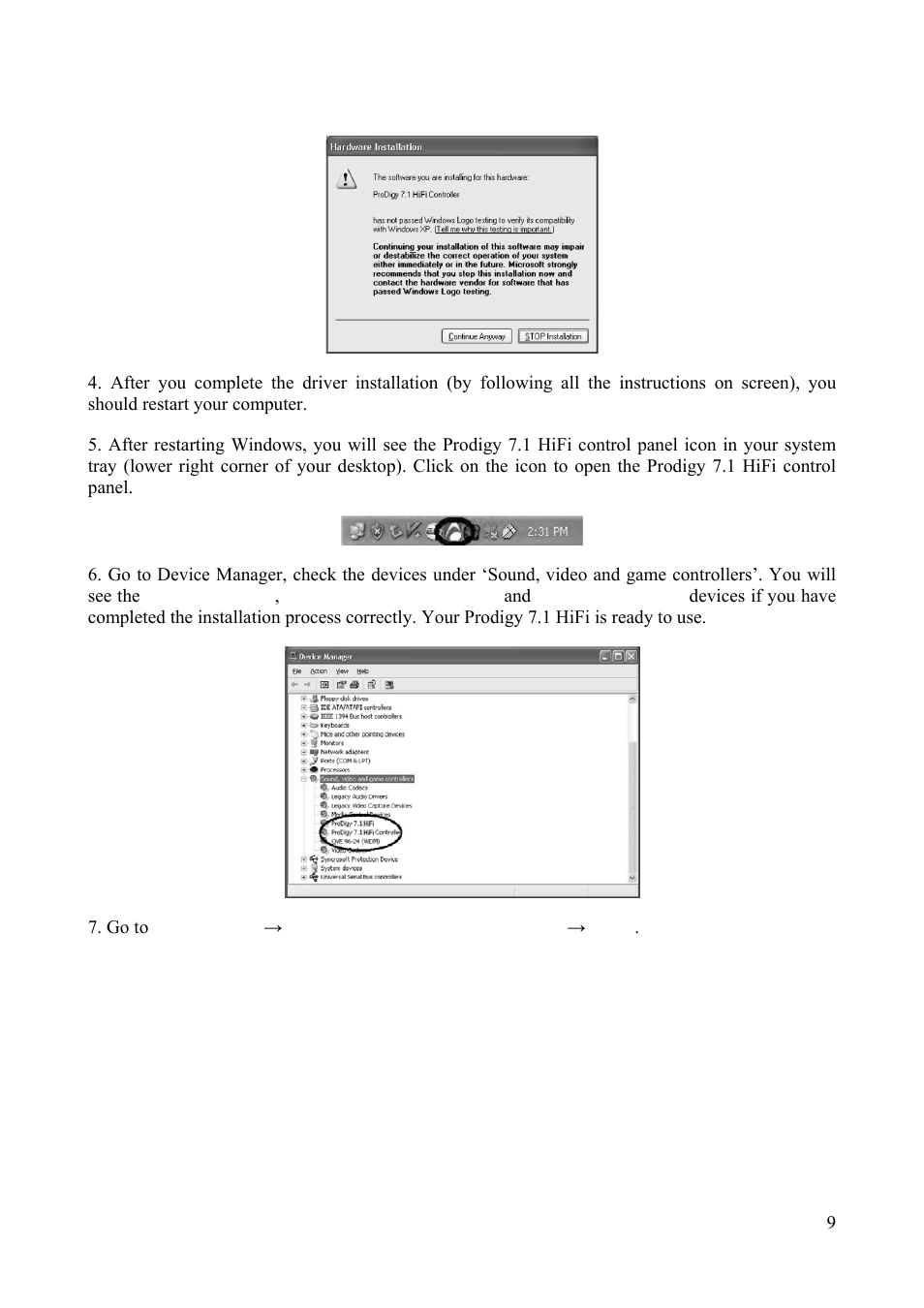 ESI Prodigy 7.1 HiFi User Manual | Page 9 / 21