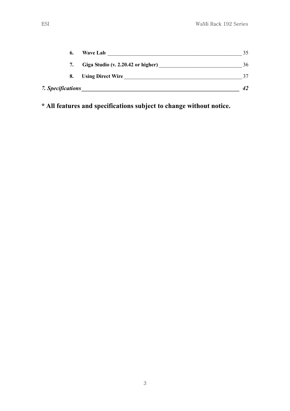ESI WaMi Rack 192L User Manual | Page 2 / 43