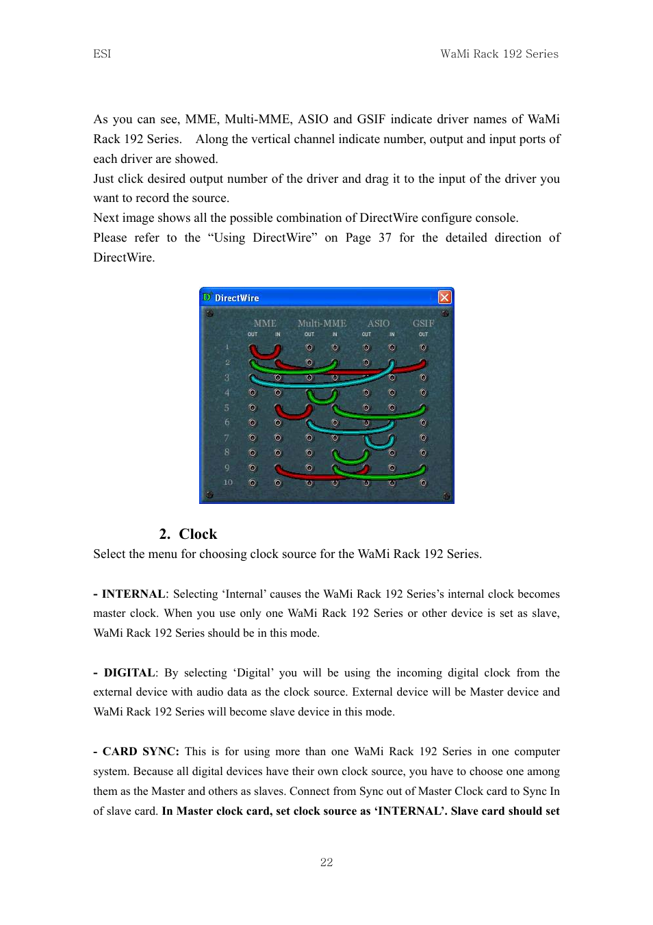 Clock | ESI WaMi Rack 192L User Manual | Page 21 / 43