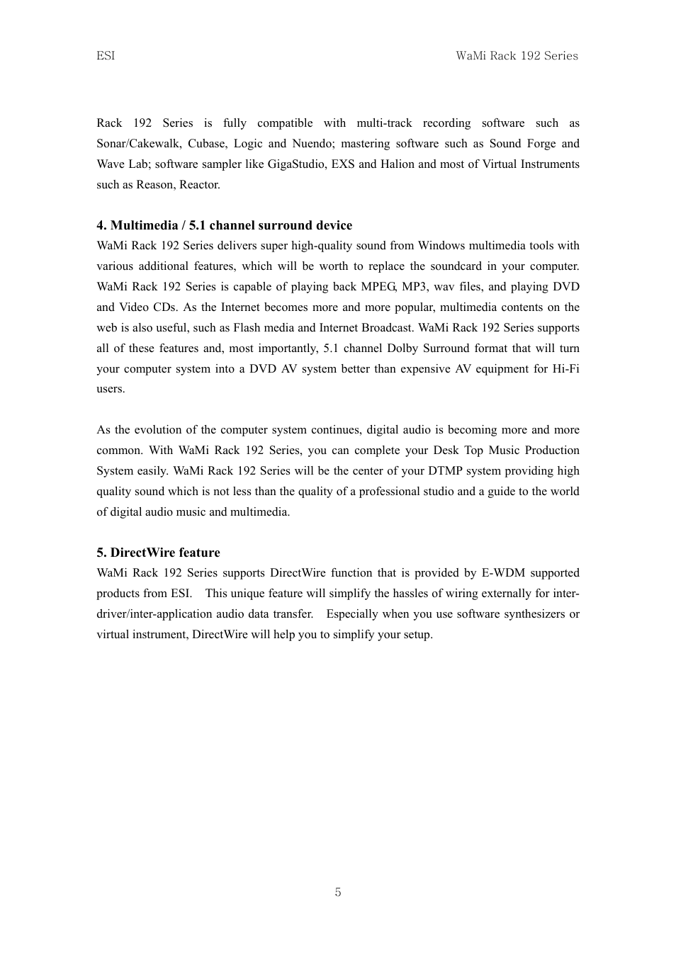ESI WaMi Rack 192L User Manual | Page 4 / 43