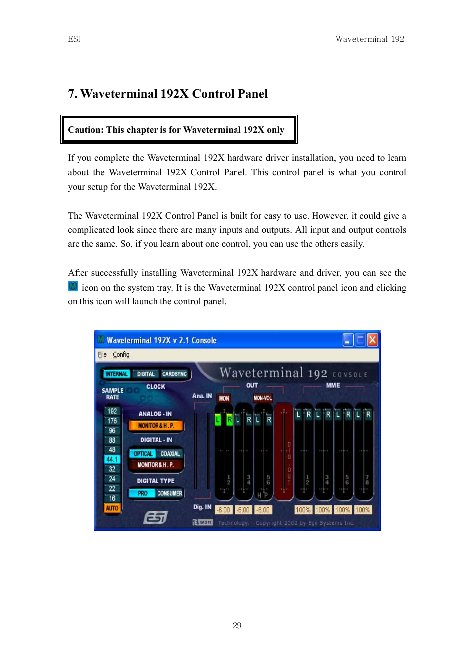 Waveterminal 192x control panel | ESI Waveterminal 192L User Manual | Page 28 / 54