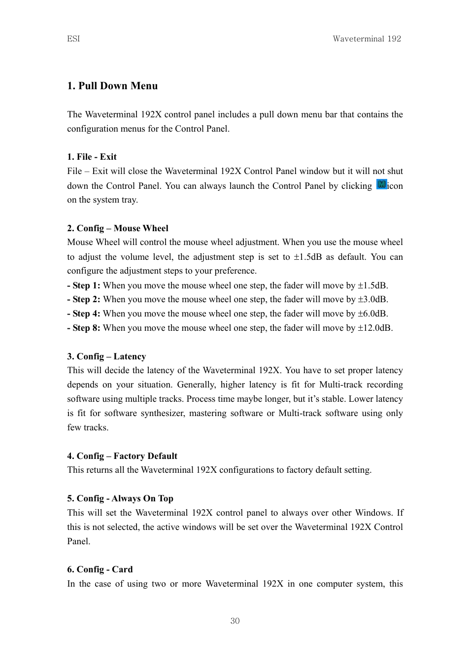 Pull down menu | ESI Waveterminal 192L User Manual | Page 29 / 54