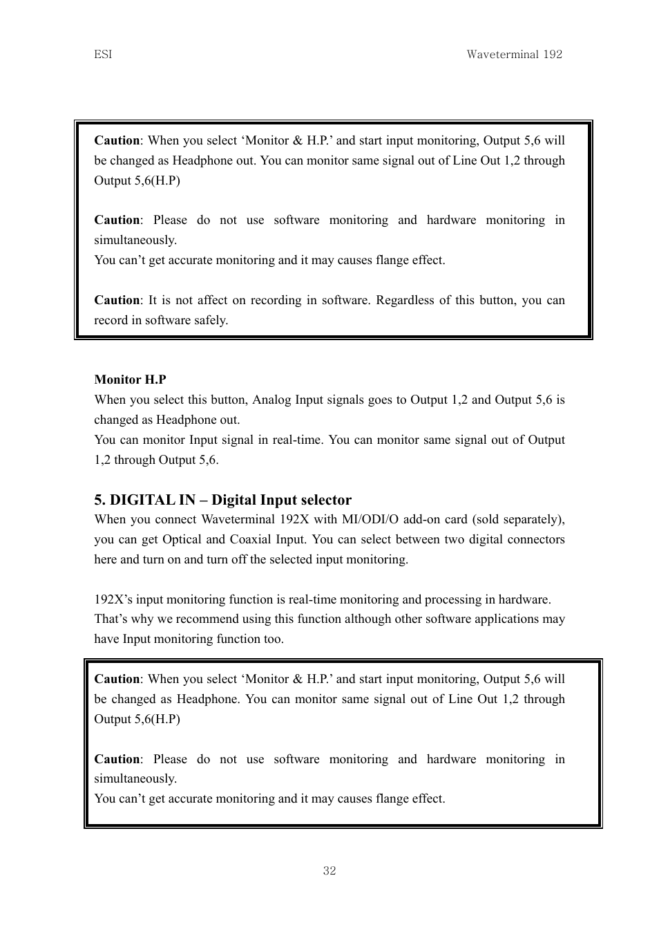 Digital in – digital input selector | ESI Waveterminal 192L User Manual | Page 31 / 54