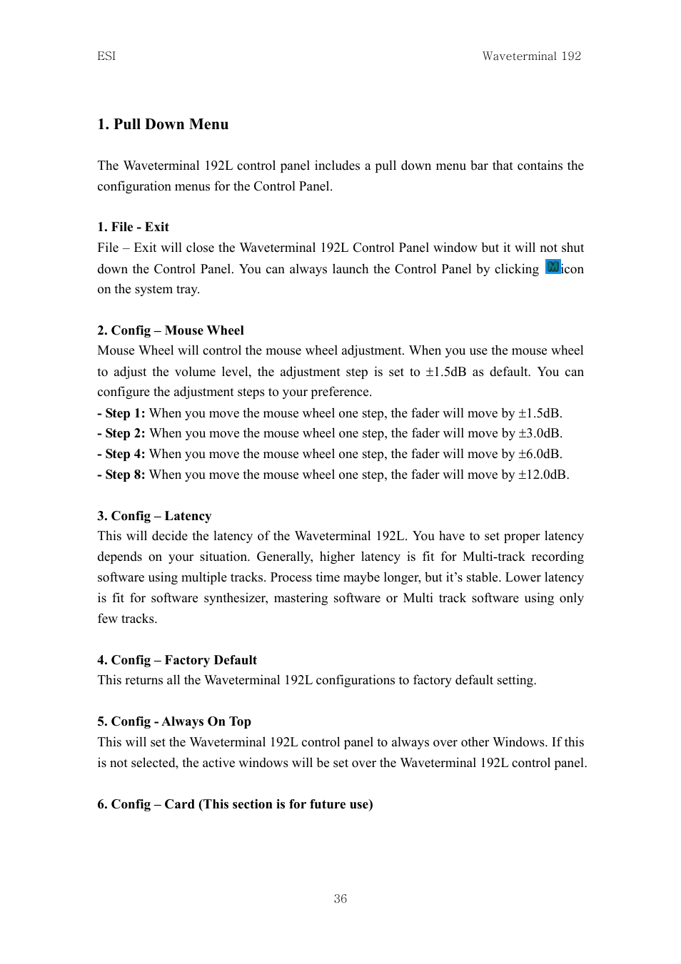 Pull down menu | ESI Waveterminal 192L User Manual | Page 35 / 54