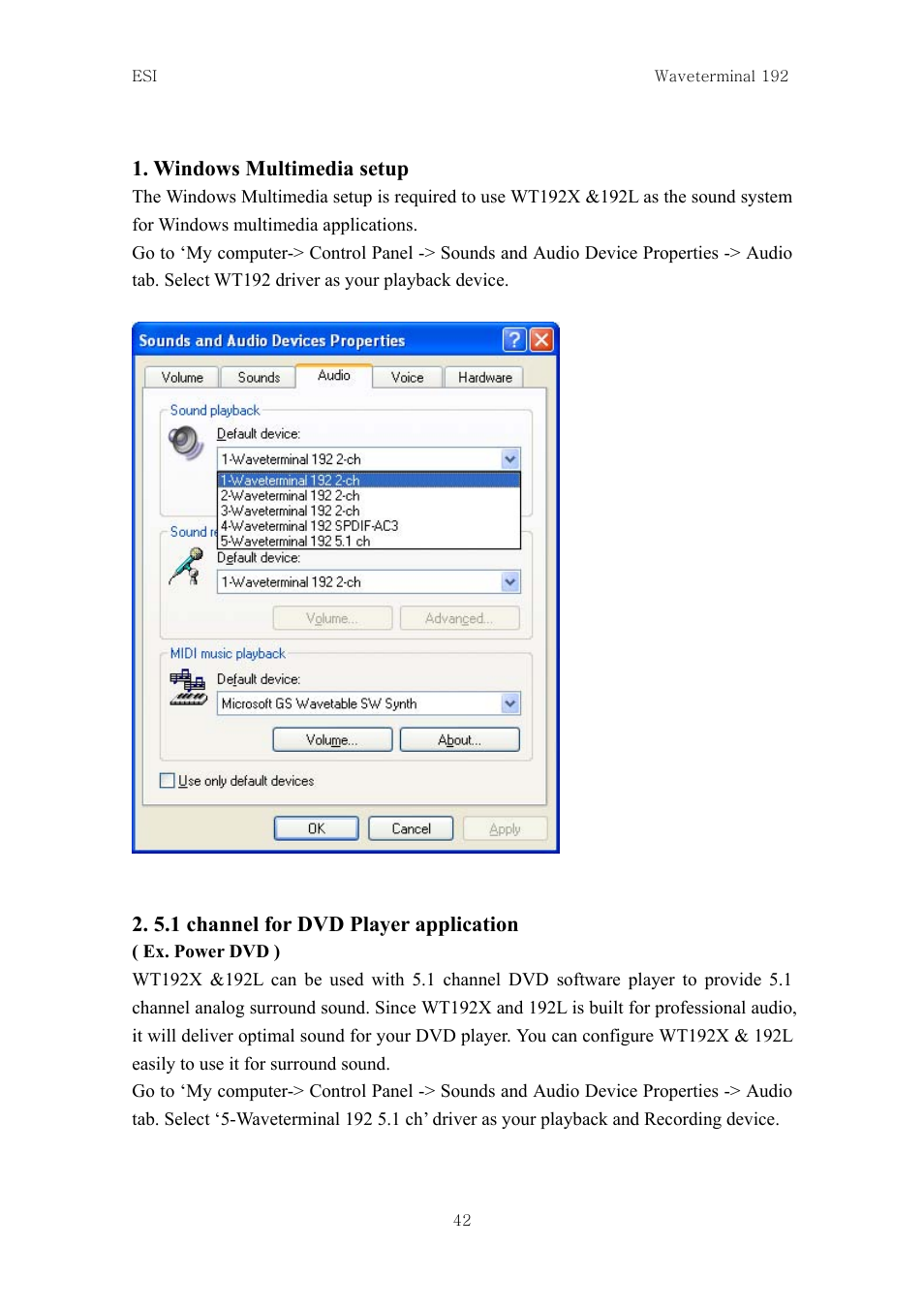 ESI Waveterminal 192L User Manual | Page 41 / 54