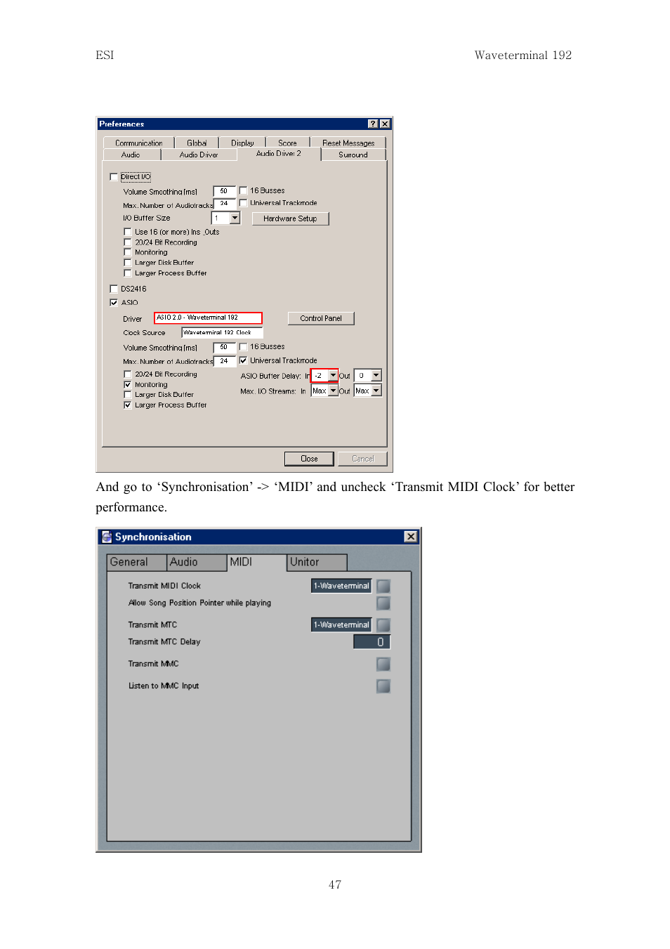 ESI Waveterminal 192L User Manual | Page 46 / 54