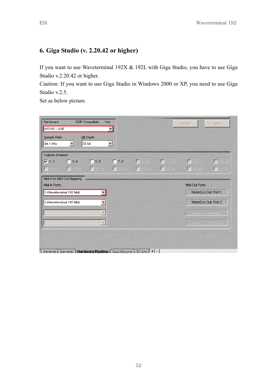 ESI Waveterminal 192L User Manual | Page 51 / 54