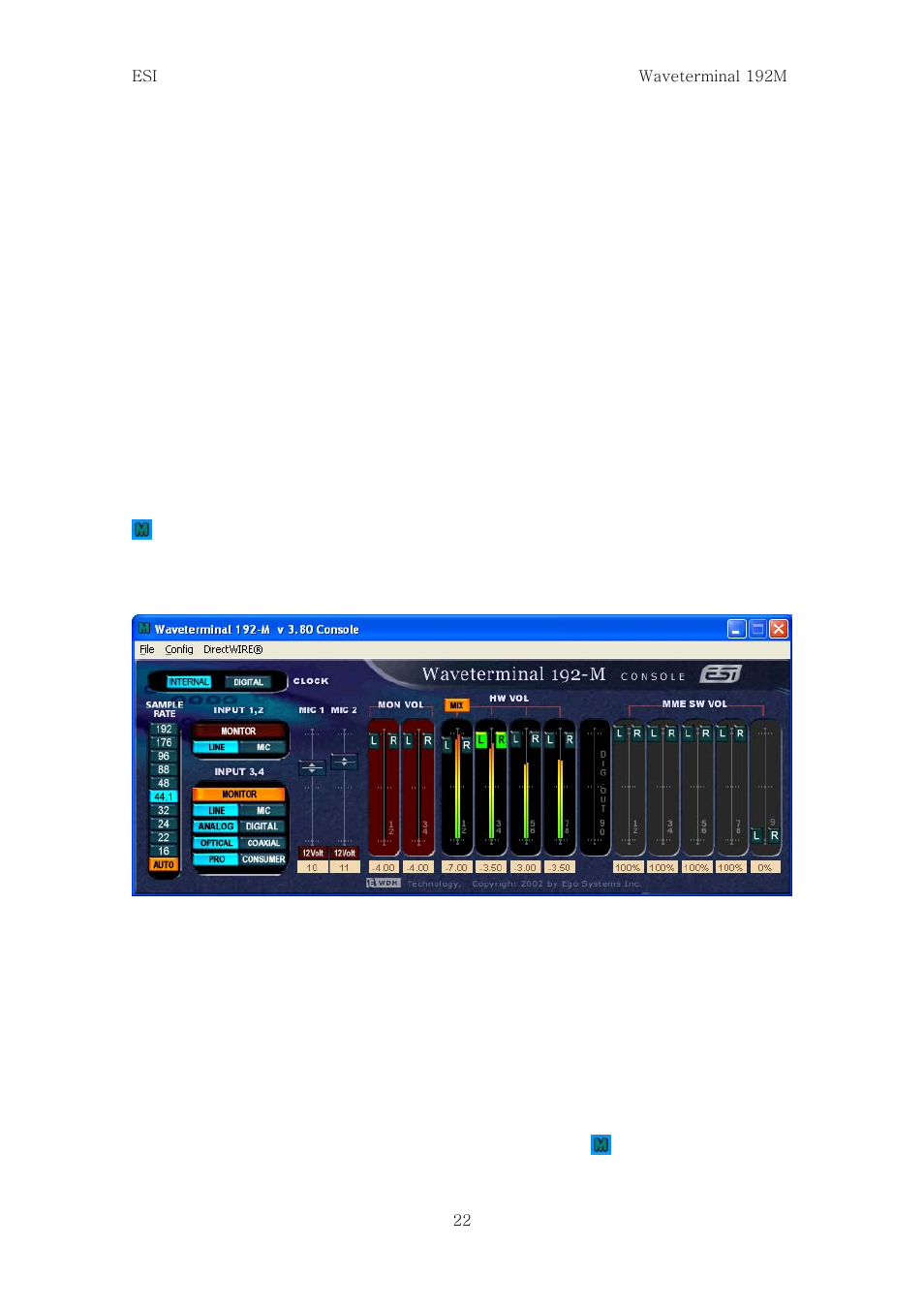 Waveterminal 192m console, Pull down menu | ESI Waveterminal 192M User Manual | Page 21 / 45