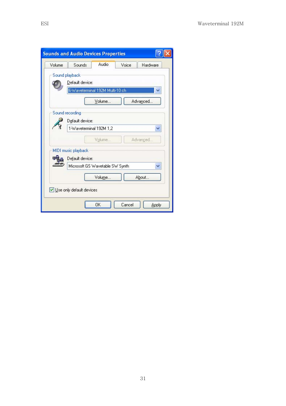 ESI Waveterminal 192M User Manual | Page 30 / 45