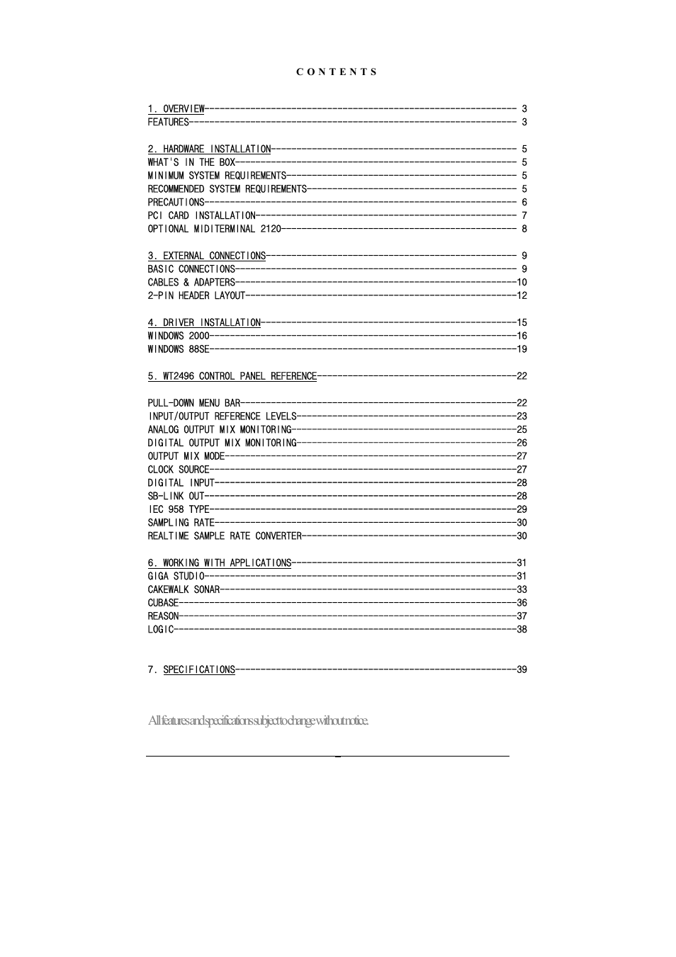 ESI Waveterminal 2496 User Manual | 38 pages
