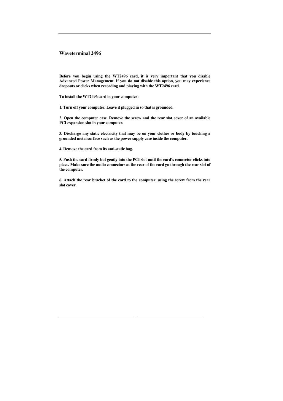ESI Waveterminal 2496 User Manual | Page 6 / 38