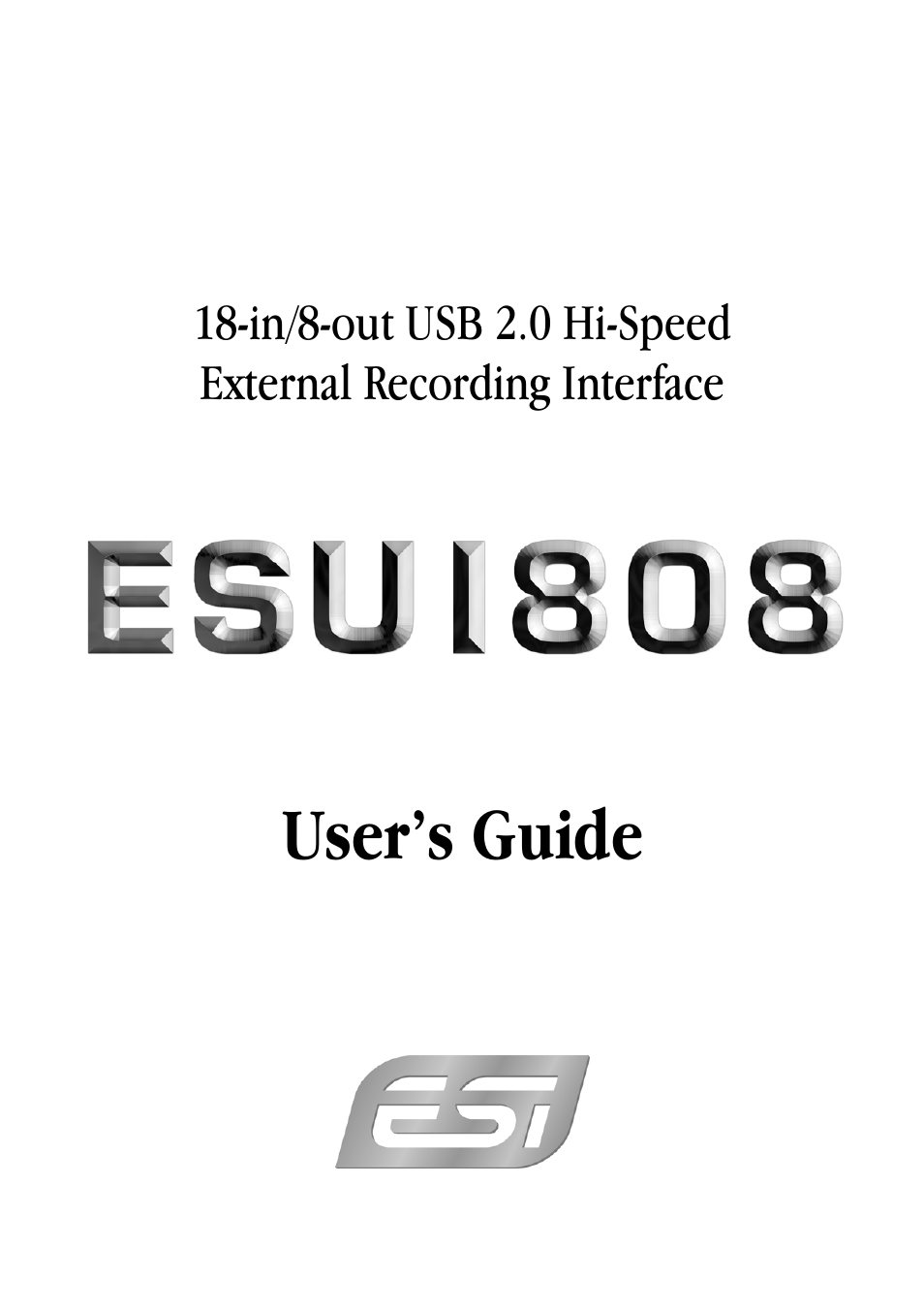 ESI ESU1808 User Manual | 23 pages