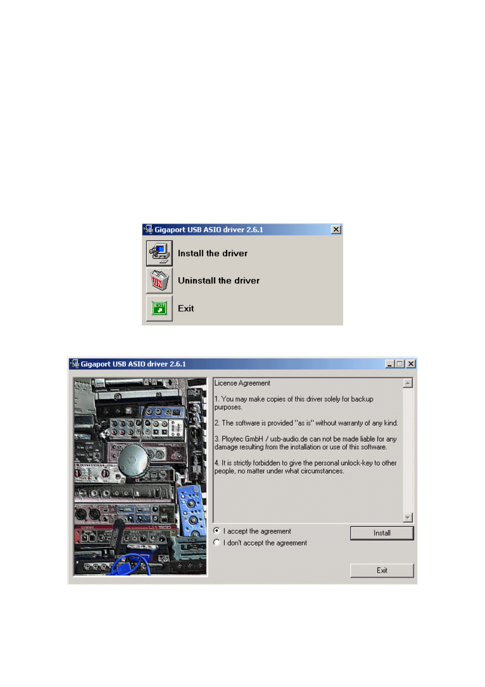 Installation under windows xp | ESI GIGAPort AG User Manual | Page 6 / 13