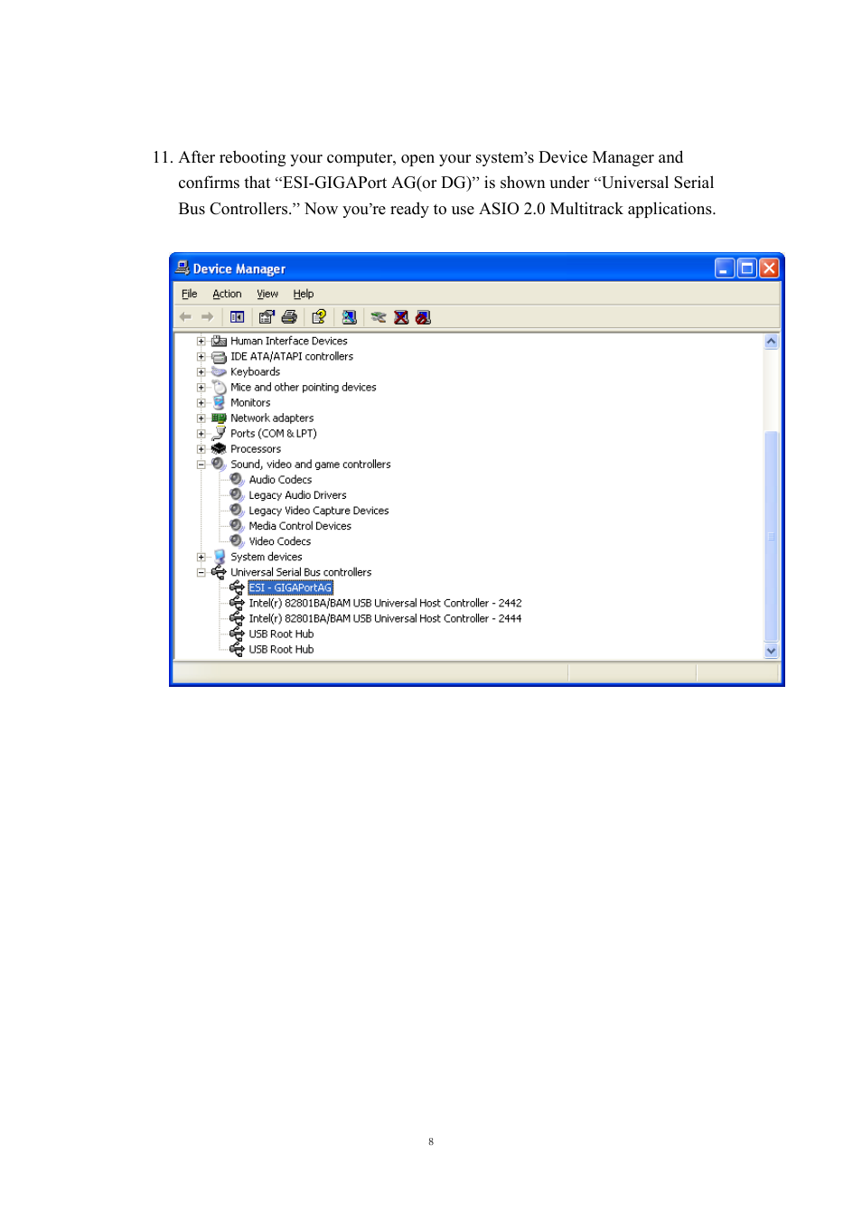 ESI GIGAPort DG Installation User Manual | Page 8 / 13