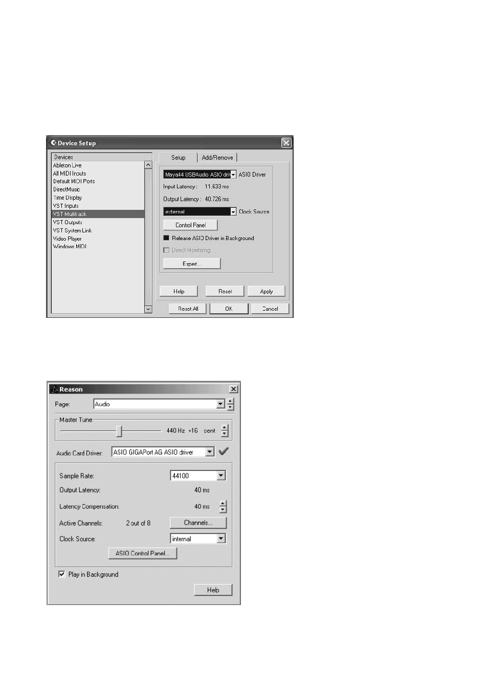Cubase sx / nuendo, Reason | ESI MAYA44 USB User Manual | Page 11 / 16