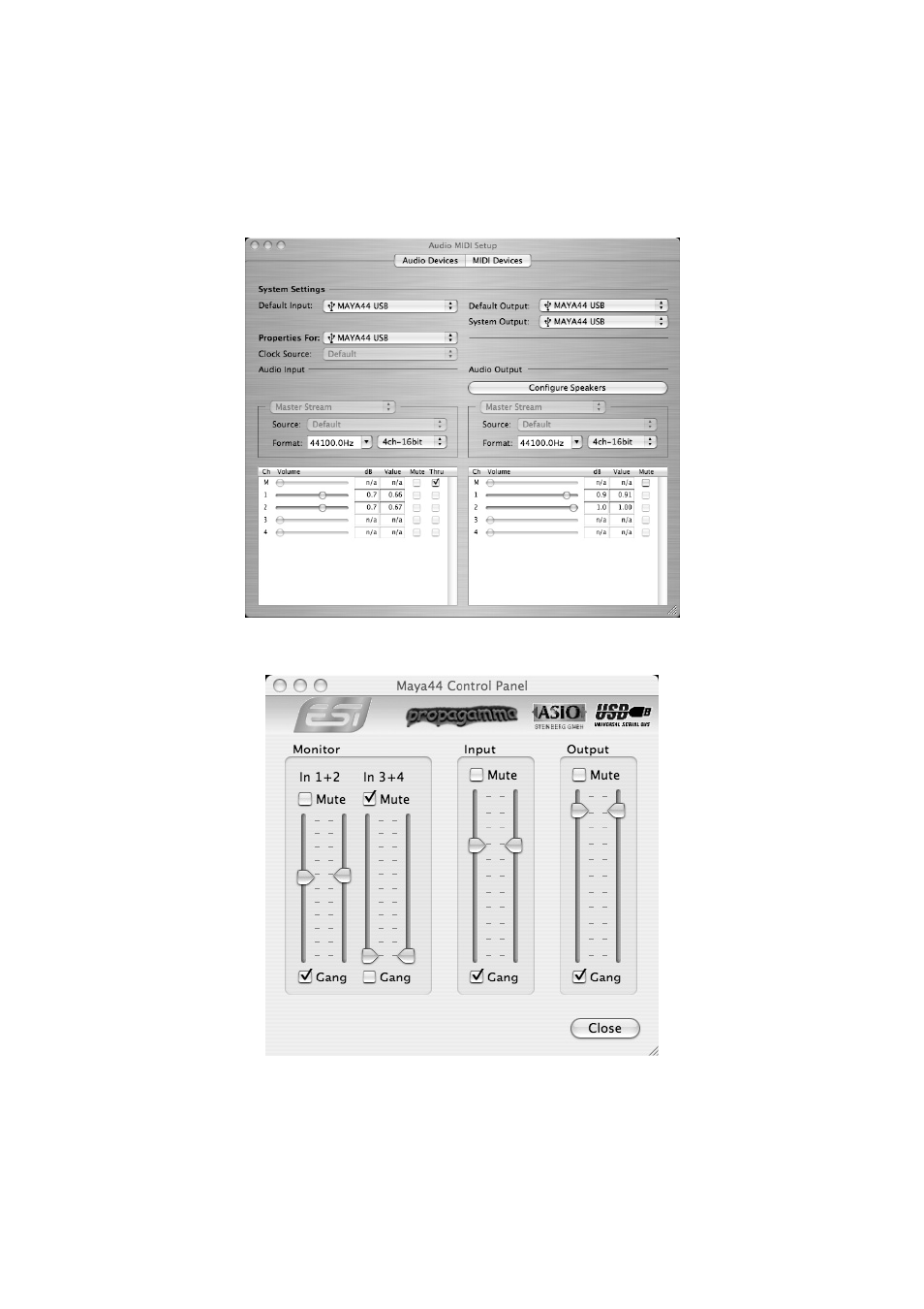 Mac os x | ESI MAYA44 USB User Manual | Page 13 / 16