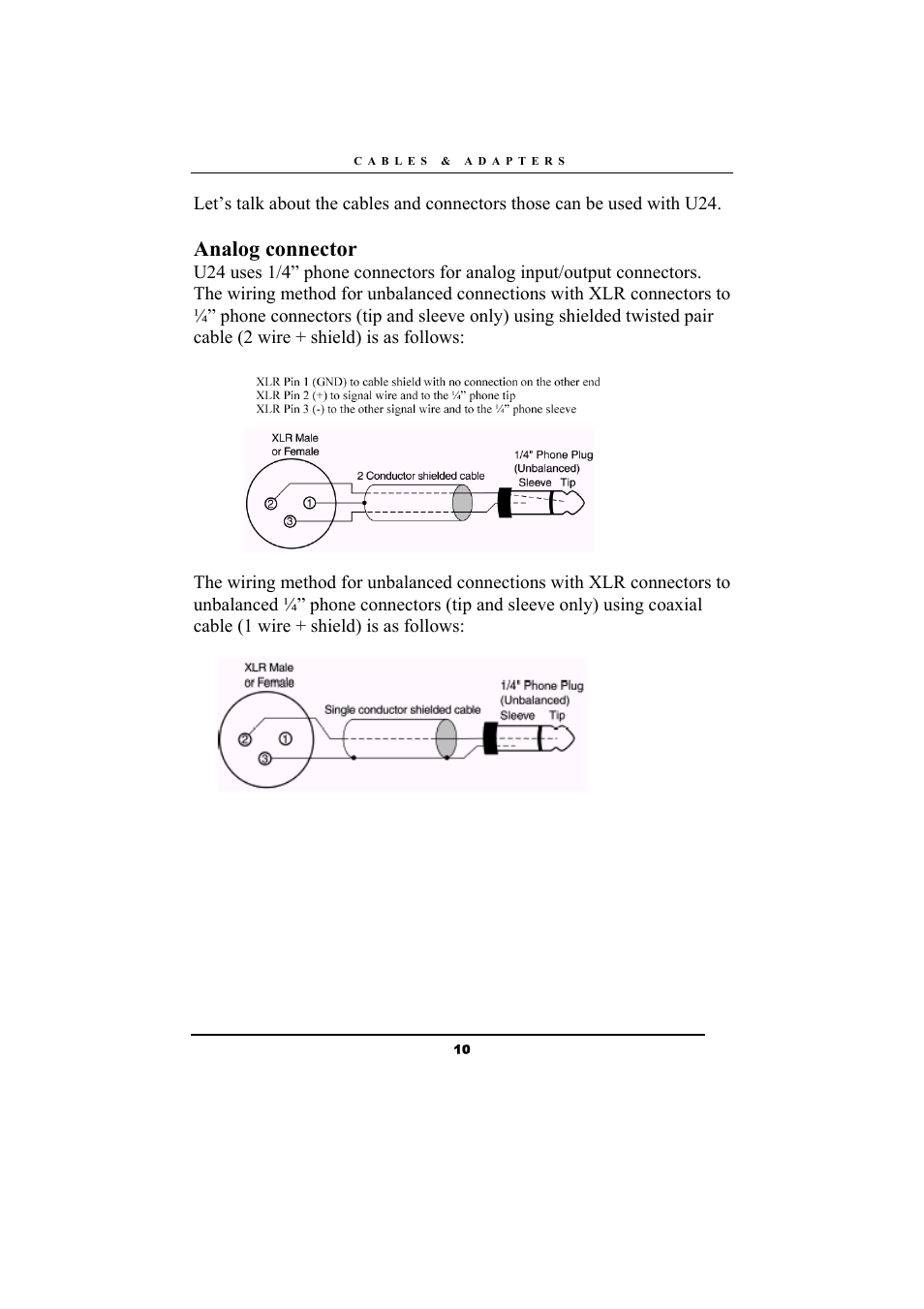 Analog connector | ESI Waveterminal U24 User Manual | Page 10 / 60