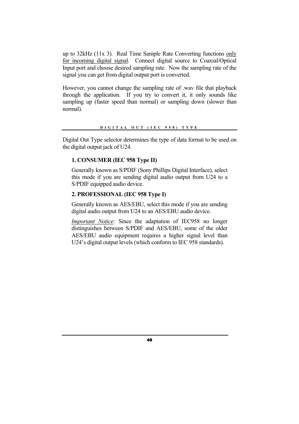 ESI Waveterminal U24 User Manual | Page 48 / 60