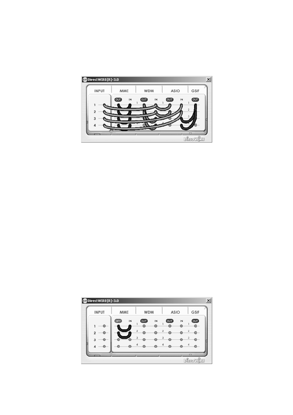 Directwire panel, Directwire examples | ESI DuaFire User Manual | Page 14 / 20