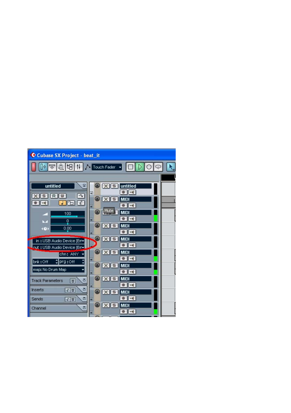 Application setup, Cubase sx | ESI M8U User Manual | Page 12 / 17