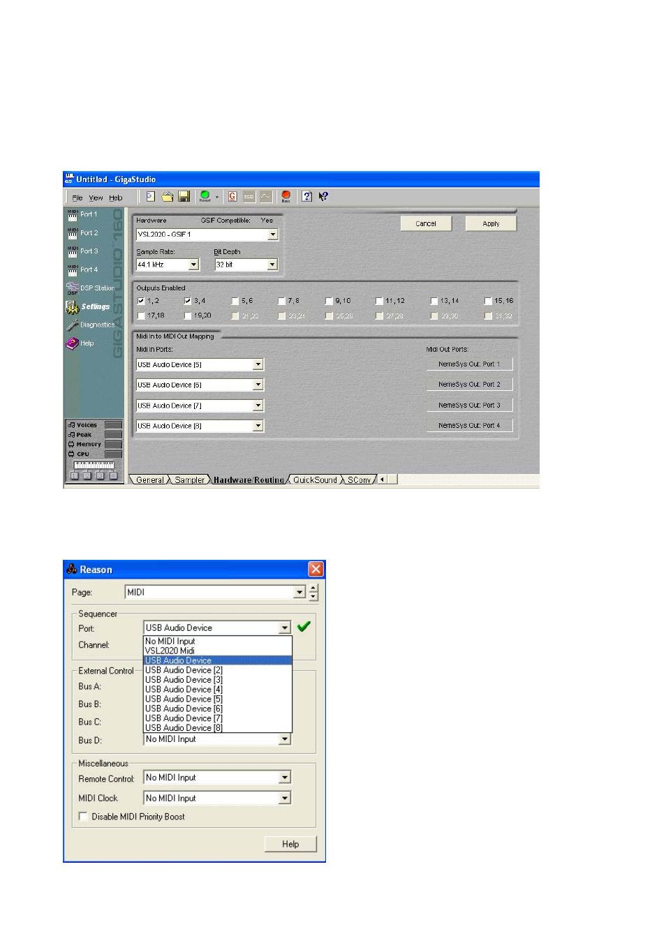 Giga studio, Reason | ESI M8U User Manual | Page 13 / 17