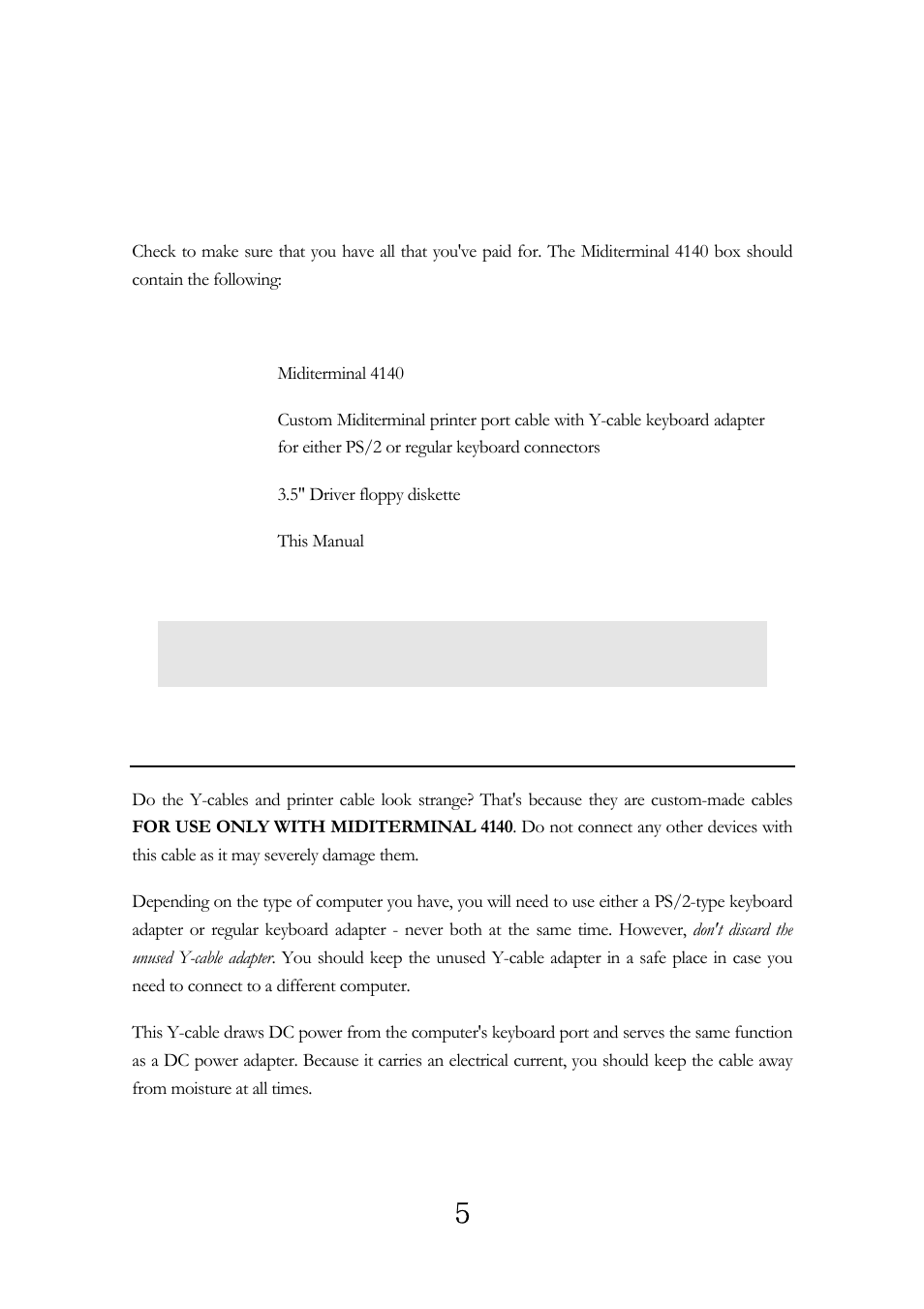 What's in the box | ESI Miditerminal 4140 User Manual | Page 6 / 28
