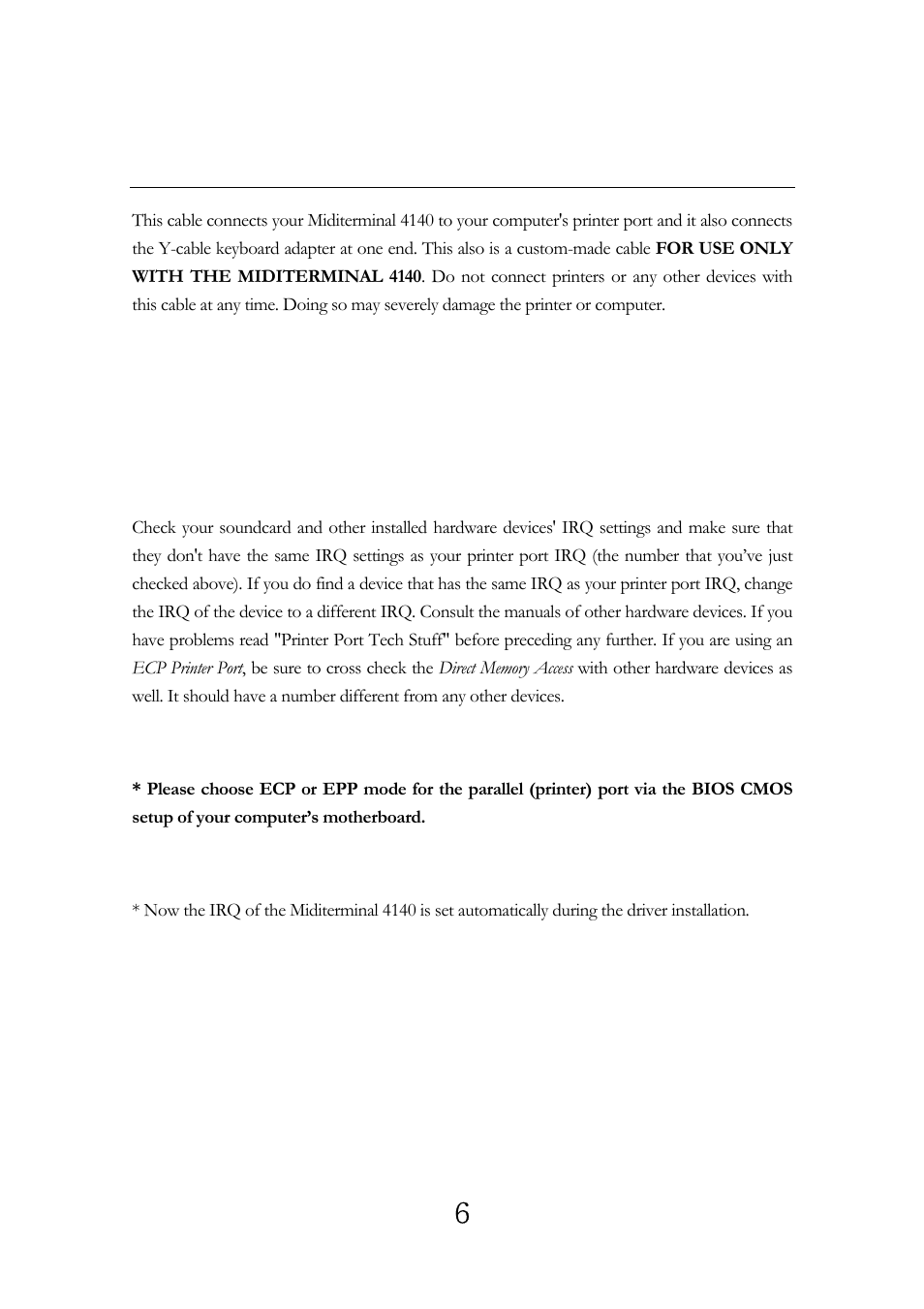 Check your irq settings | ESI Miditerminal 4140 User Manual | Page 7 / 28