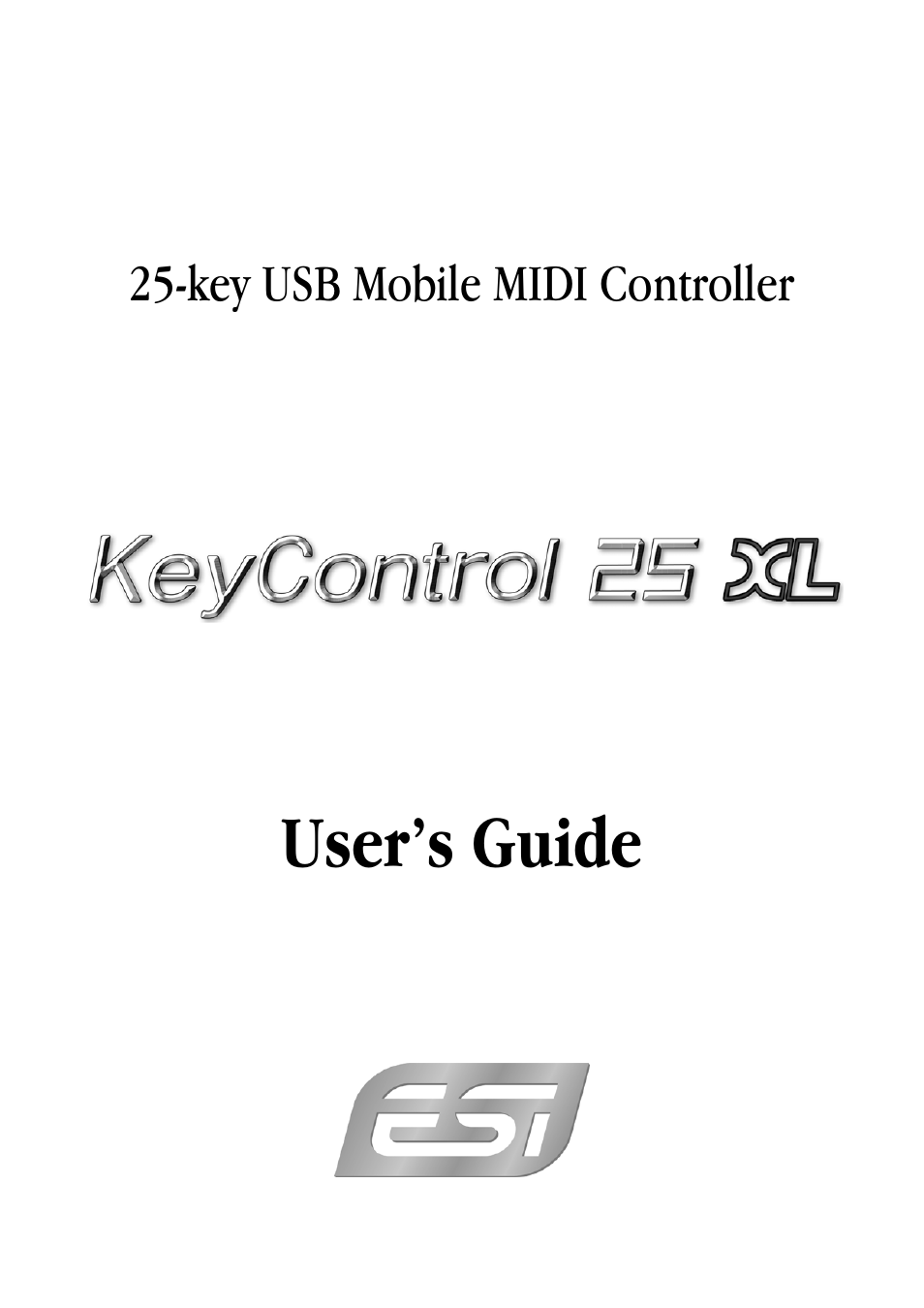 ESI KeyControl 25 XL User Manual | 14 pages