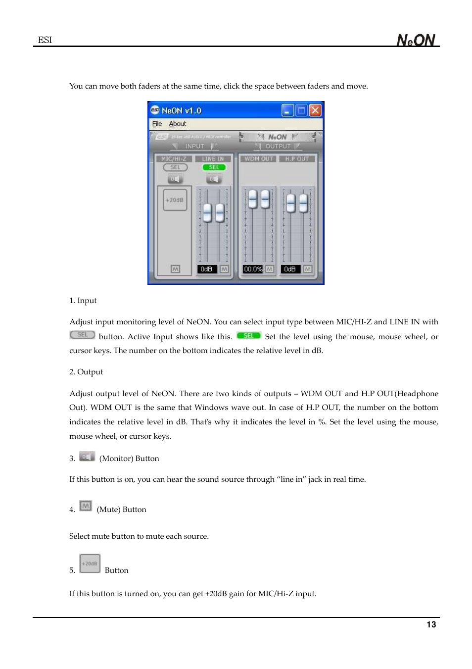 ESI NeON User Manual | Page 13 / 32