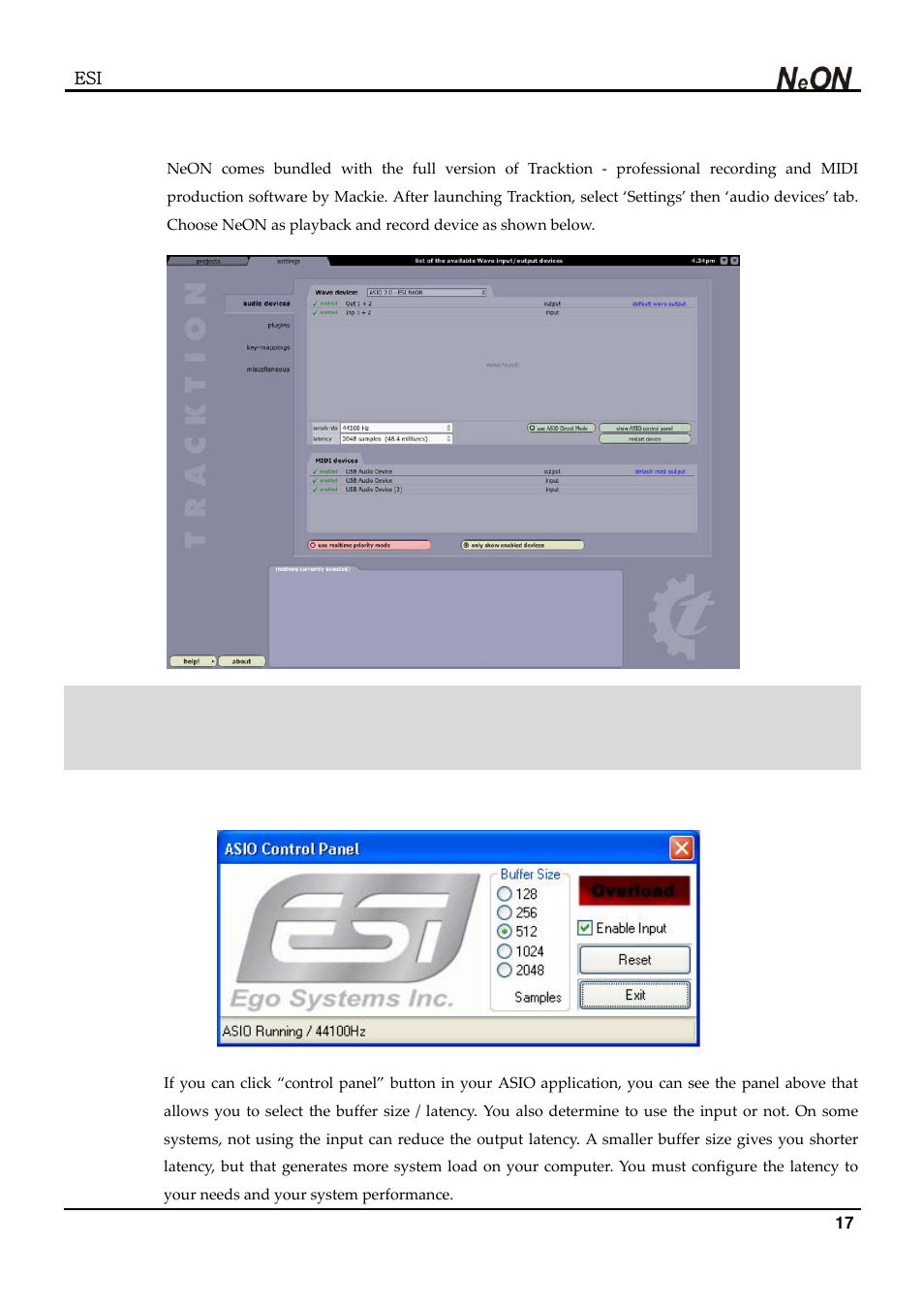 ESI NeON User Manual | Page 17 / 32