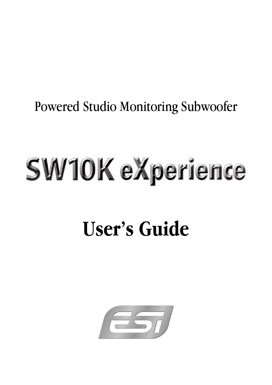 ESI SW10K eXperience User Manual | 9 pages