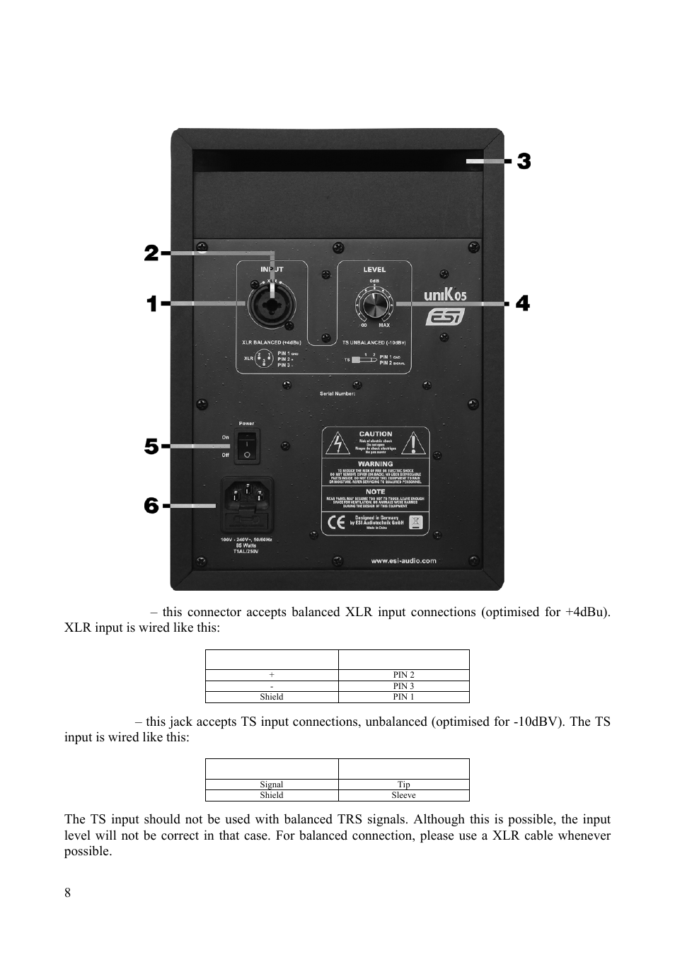 ESI uniK 05 User Manual | Page 8 / 10