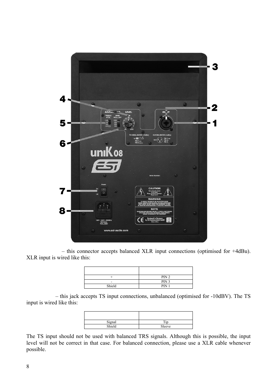 ESI uniK 08 User Manual | Page 8 / 10