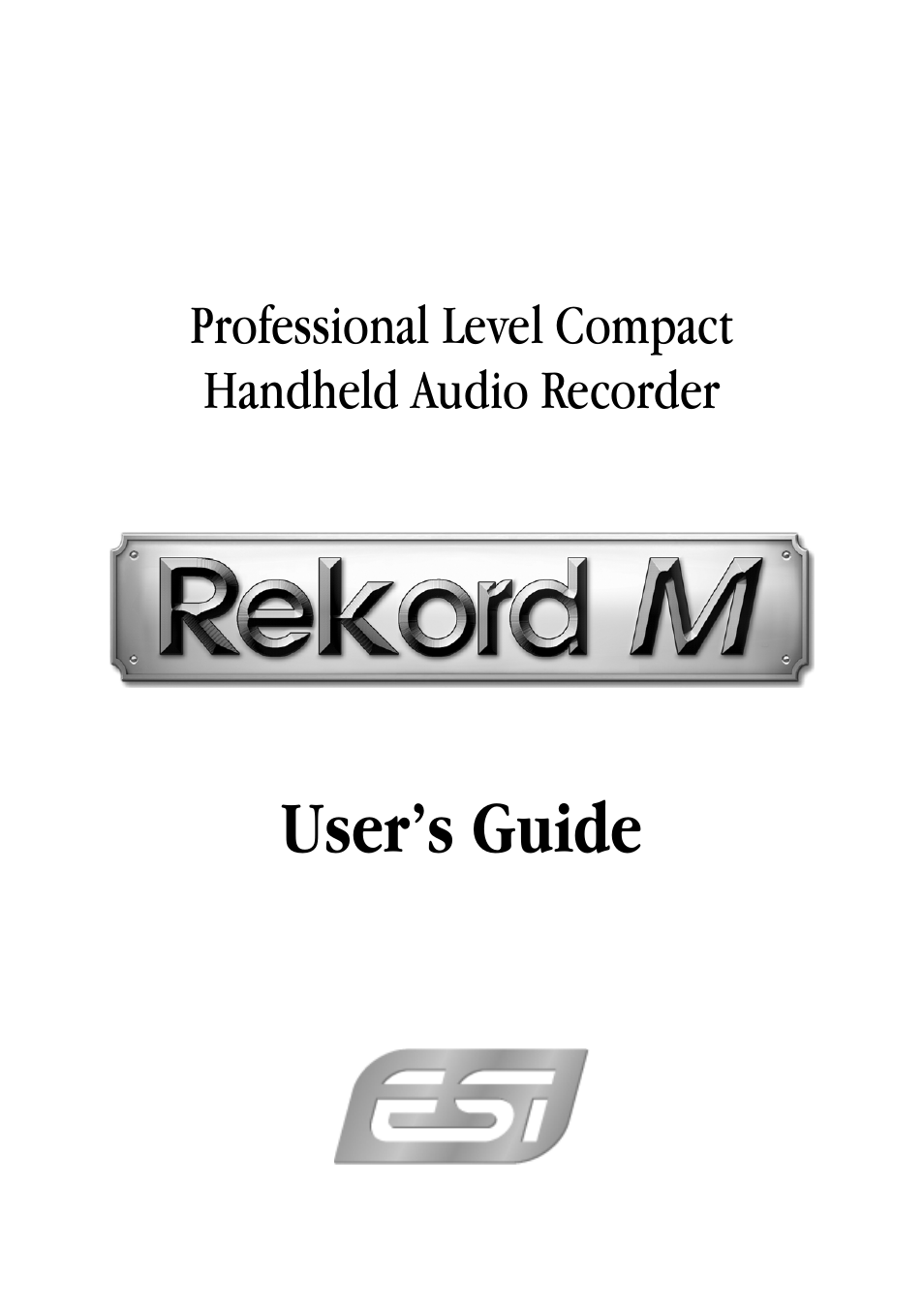 ESI Rekord M User Manual | 15 pages