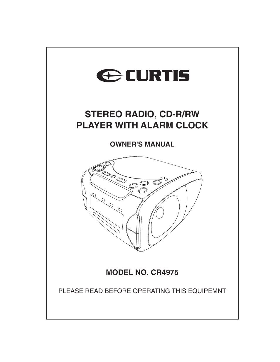 Curtis CR4975 User Manual | 16 pages