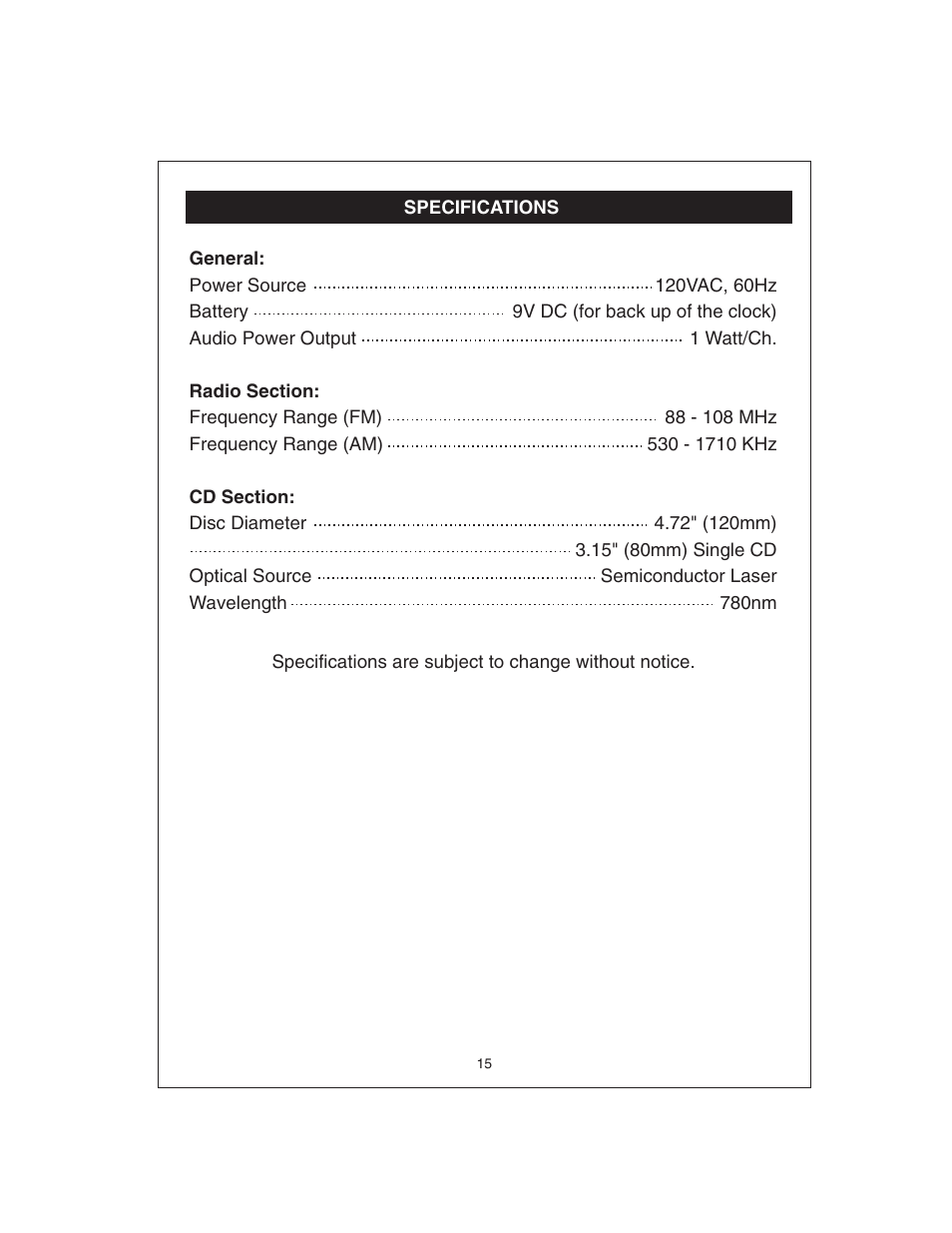 Curtis CR4975 User Manual | Page 16 / 16